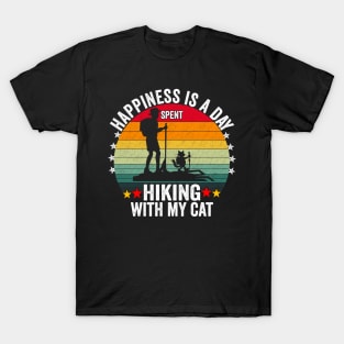 Happiness is a day spent hiking with my cat T-Shirt